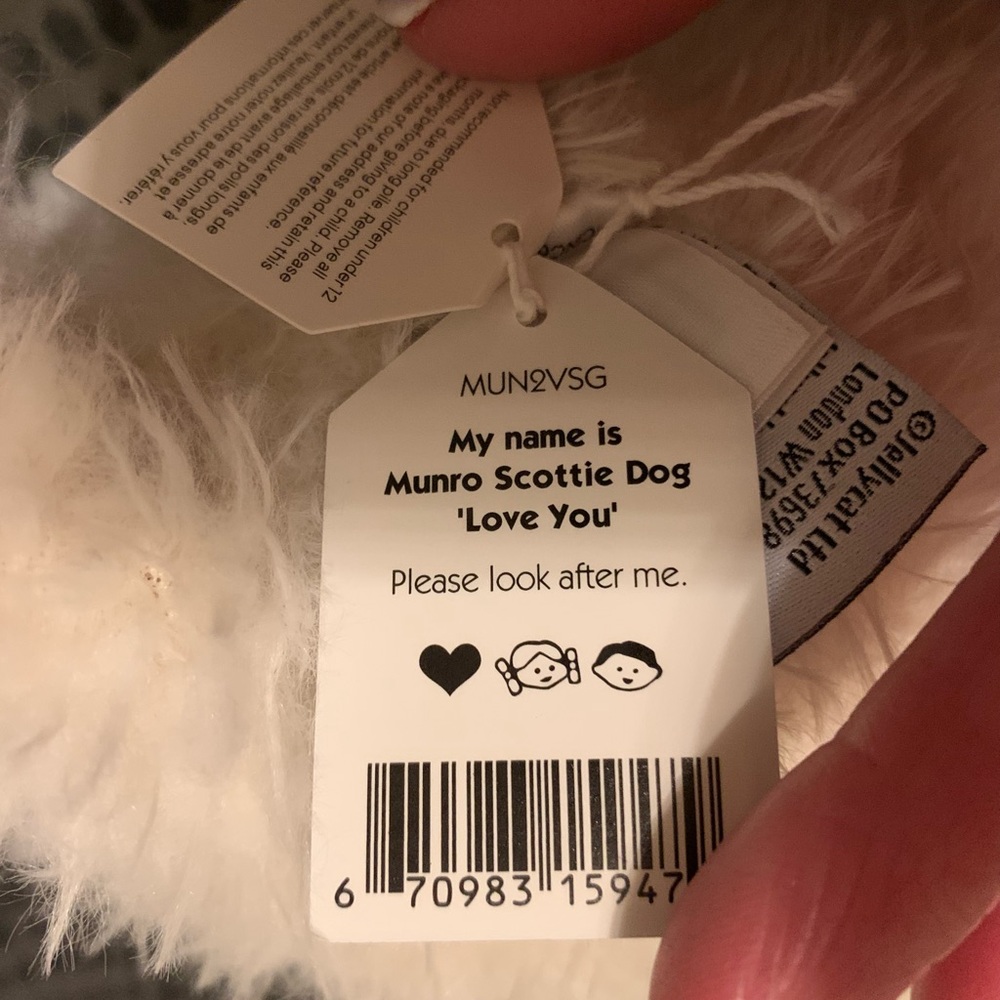 JellyCat Munro Scottie Dog 'Love You’, NWT, bag included - Picture 16 of 16